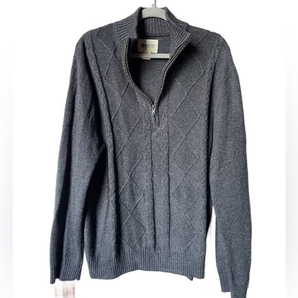 HAGGAR Clothing Men’s Charcoal Gray Knit Sweater w/Diamond Designs (Size: XL) - Picture 4 of 10